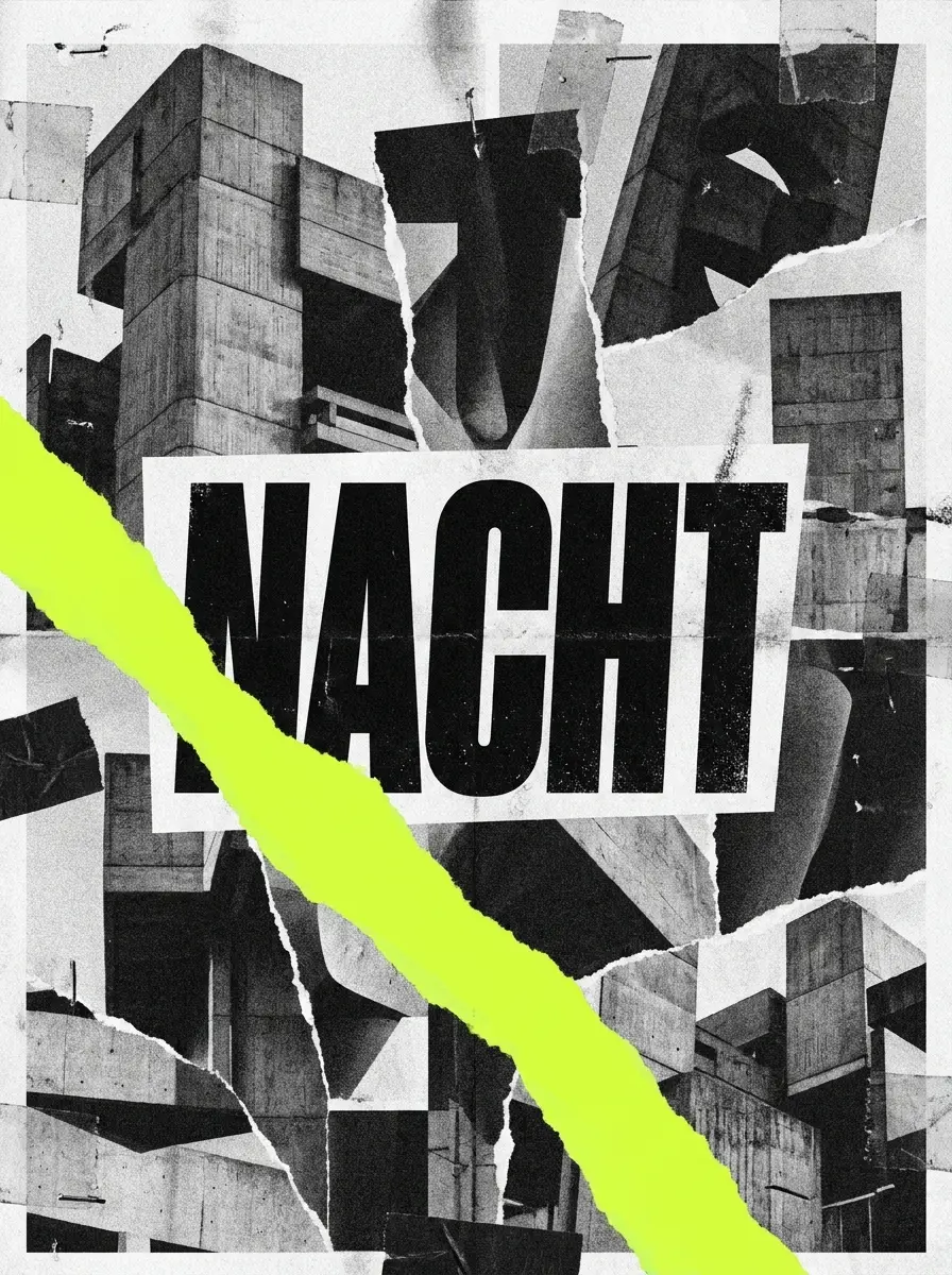Nacht warehouse party flyer